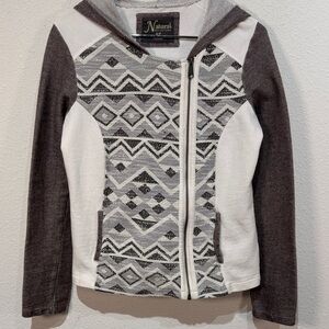 Natural Reflections Textured Knit hoodie Sweater size Small Petite